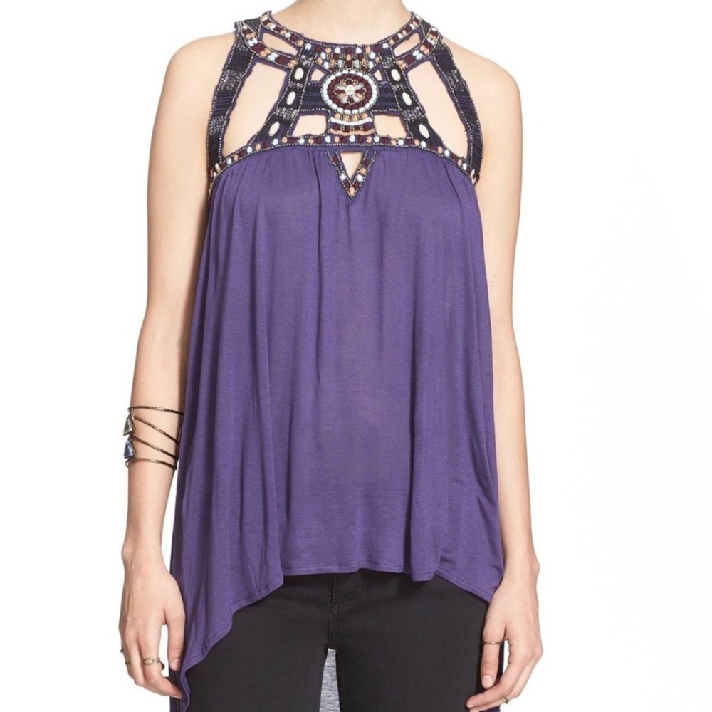 💫🌗 Free People Beaded Embroidered Tunic Top XS